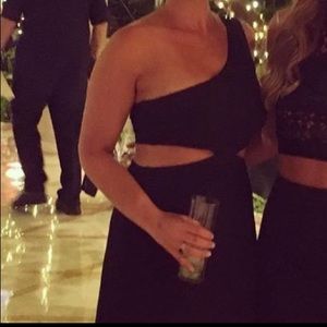 Asymmetrical cut out skater skirt dress.